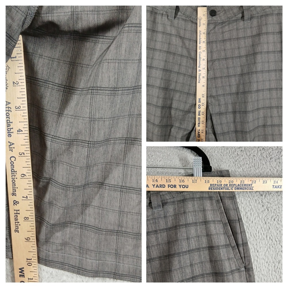 Quiksilver Amphibians Hybrid Shorts Plaid Boardshorts Stretch Grey Size 38 - Picture 5 of 11